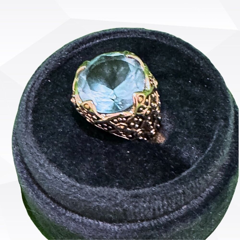 Ice Blue Cubic Zirconia Ring Size 5.5